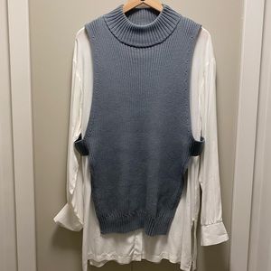 Zara white shirt with vest